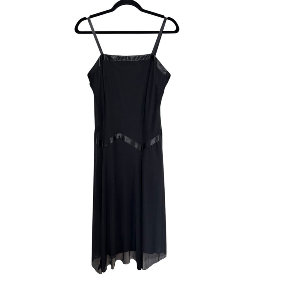 NEW Vintage Y2K Witchy Whimsigoth Mesh Ribbon Drop Waist Midi Dress - Size 6